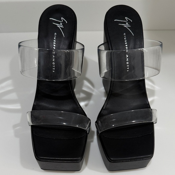 Giuseppe Zanotti Shoes - Giuseppe Zanotti Black and Clear Platform Sandals